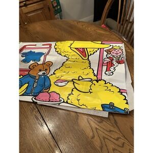 Vintage Sesame Street Alphabet Baby Vinyl Floor Play Mat Big Bird ABC